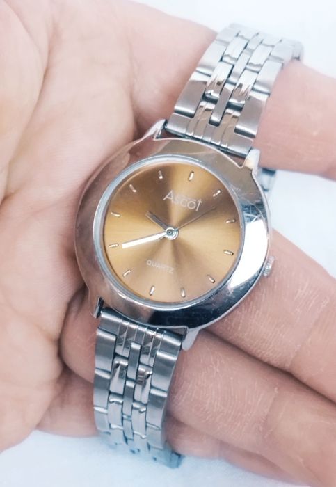 Ceas Ascot de damă cu quartz, carcasă si curea din oțel inoxidabil
