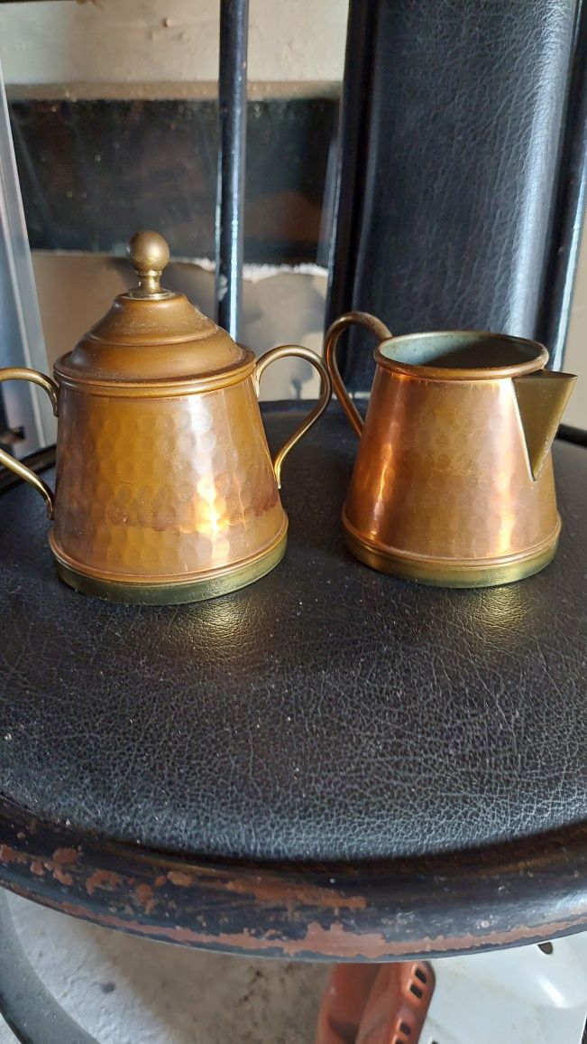 Set de ceainic din alama și cupru