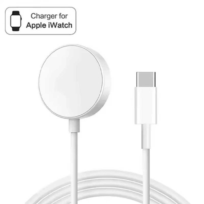 Магнитно зарядно за Apple Watch с USB-C (Fast Charge) и USB-A