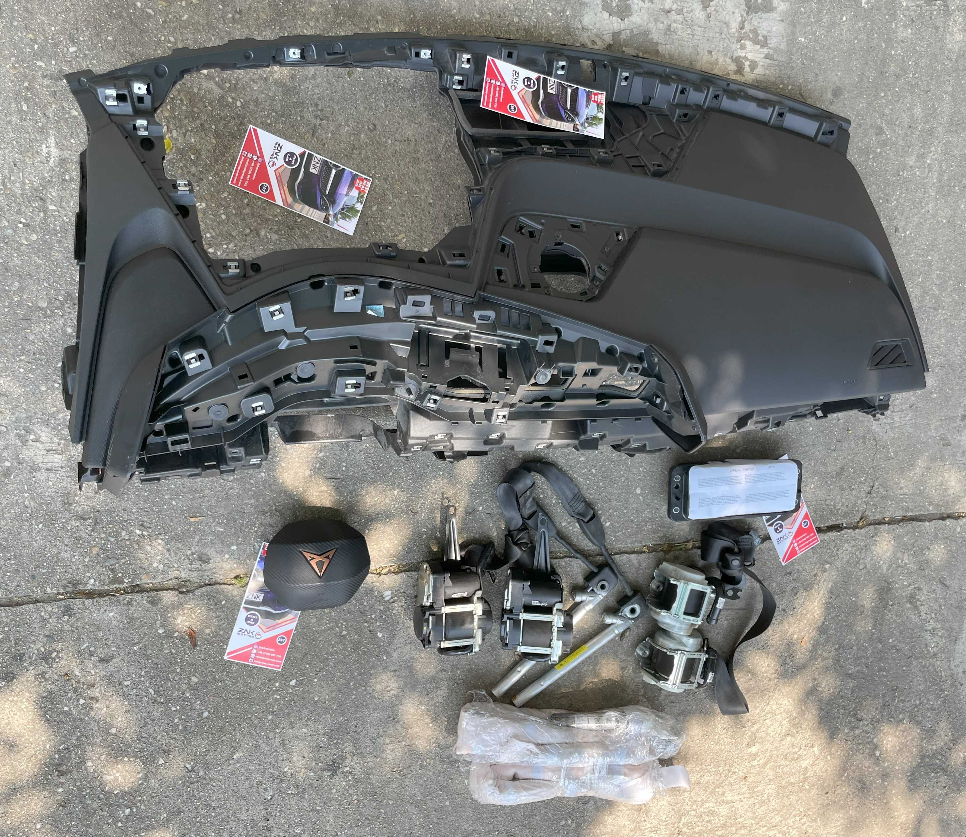Cupra BORN - plansa de bord - kit airbag volan pasager - set centuri
