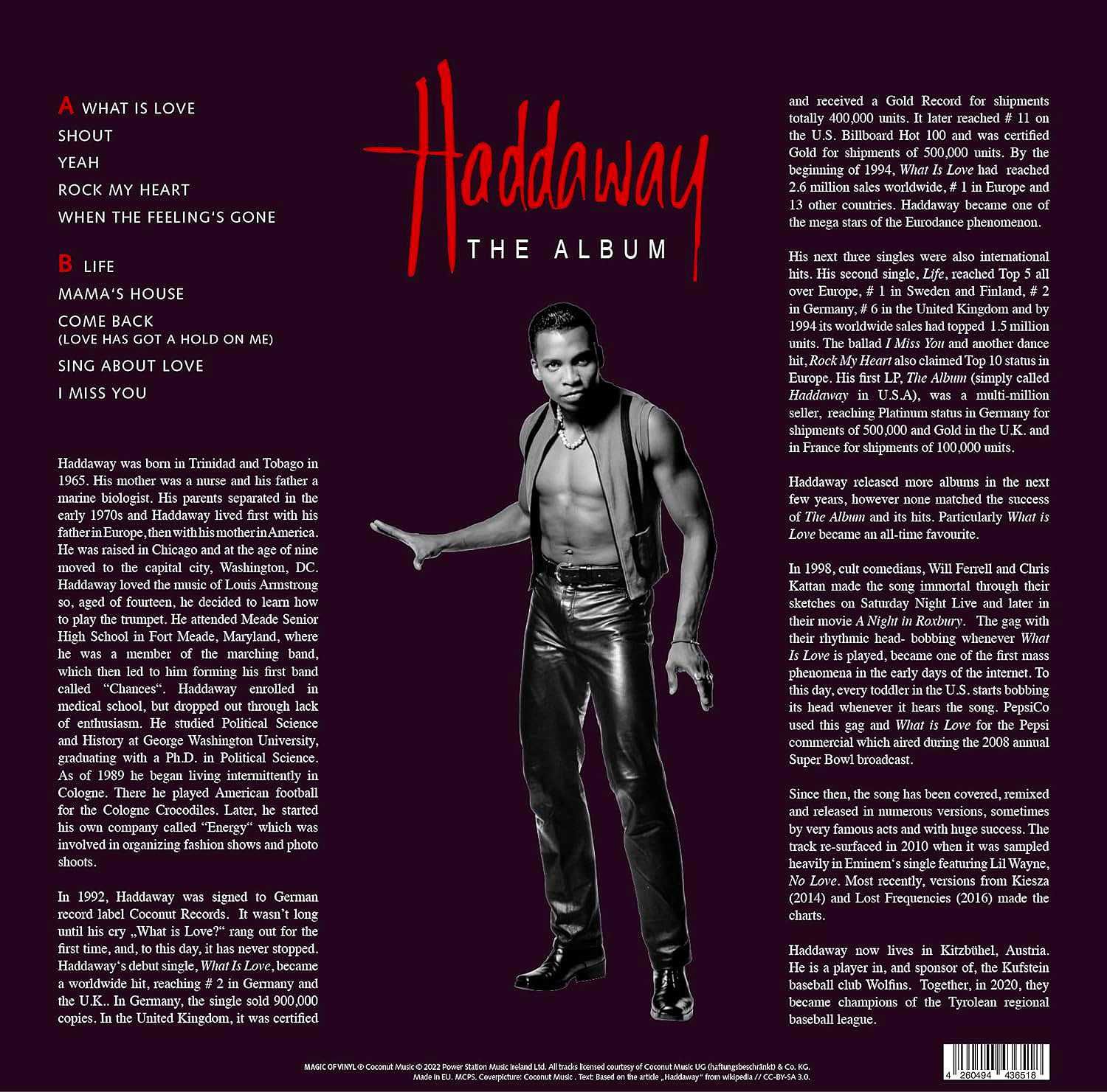 HADDAWAY - The Album - Limited Edition GOLD VINYL - 180 Gram