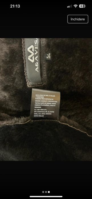 Cojoc piele A&A Vesa