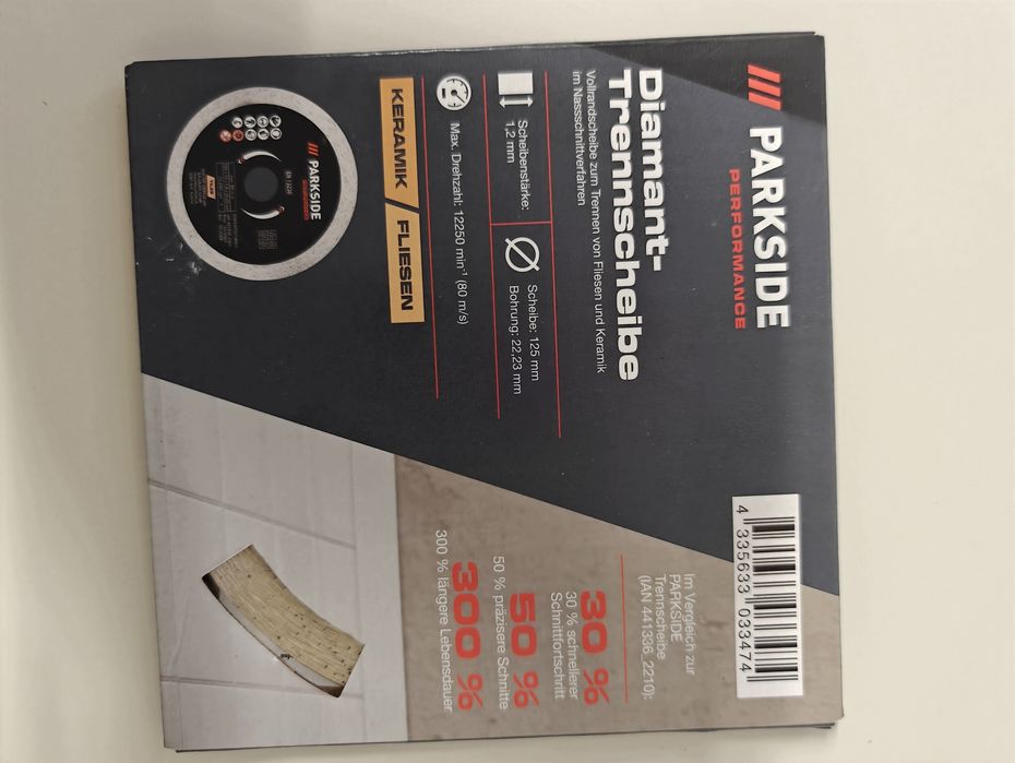 Disc diamantat PREMIUM Parkside performance 125 mm