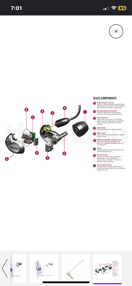 Shure se 425 cl casti monitor scena !