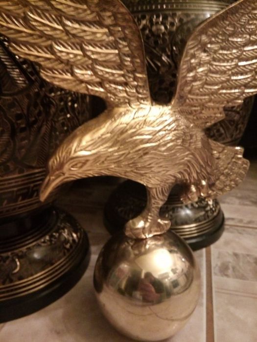 Superb vultur din bronz masiv de dimensiuni impresionante,detalii și f