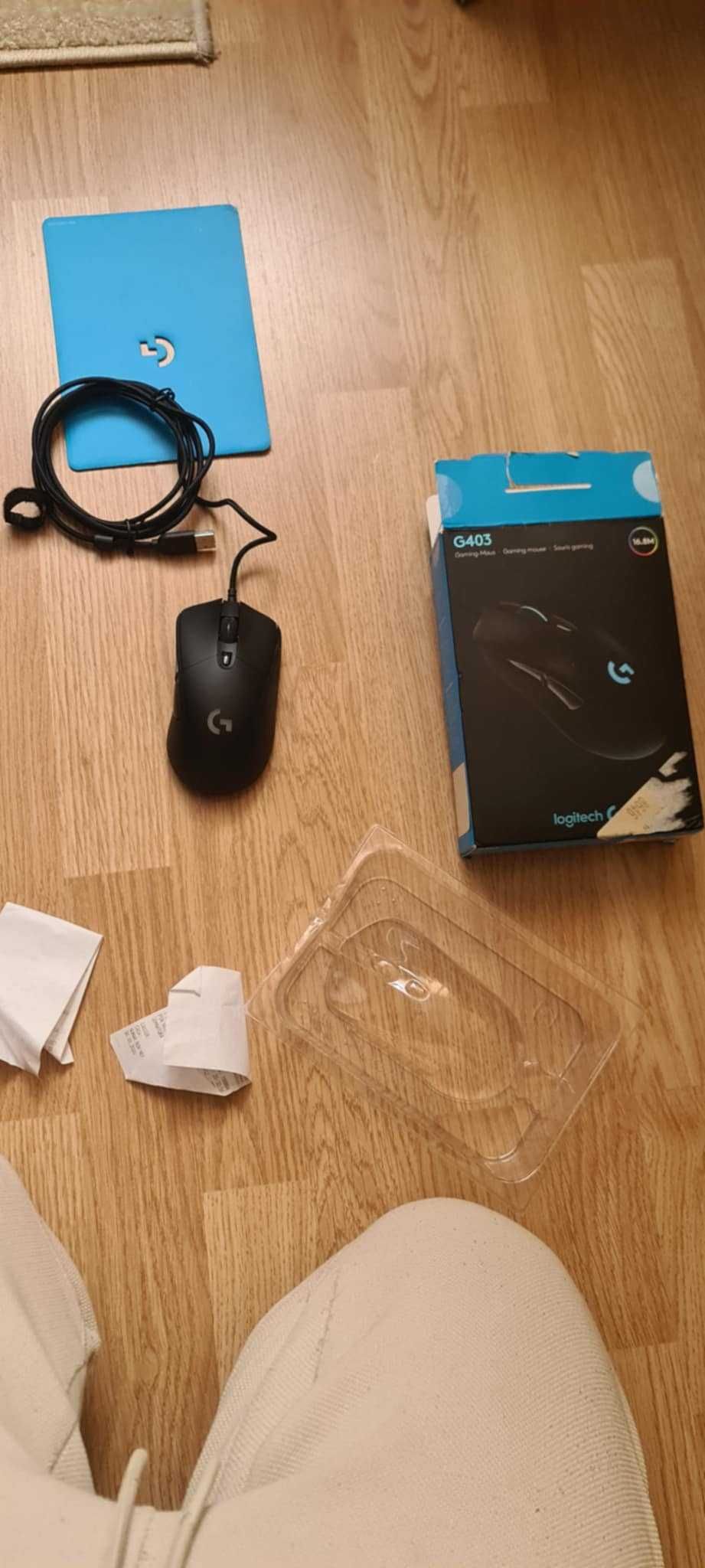 Gaming maus logitech si casti trust