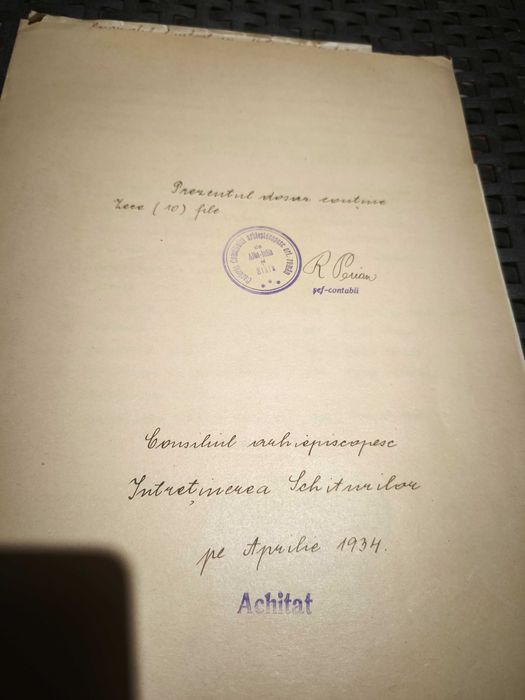 Dosar cheltuieli intretinere schituri Jud Sibiu 1934