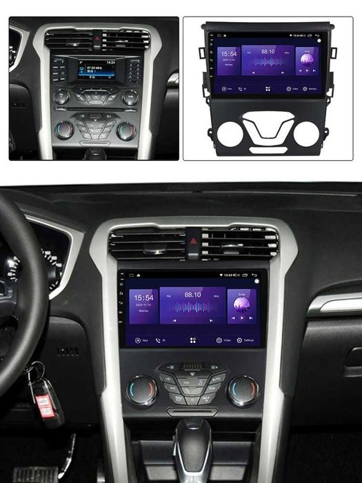 Navigatie Android 14 Ford Mondeo 2013-2019 1/8 Gb Waze CarPlay +CAMERA