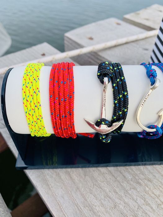 Мъжка гривна със сребърна котва и яхтено въже