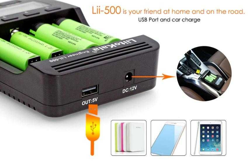 Универсал Смарт Зарядно LCD Екран Engineer LiitoKala Lii-500 18650 AAA