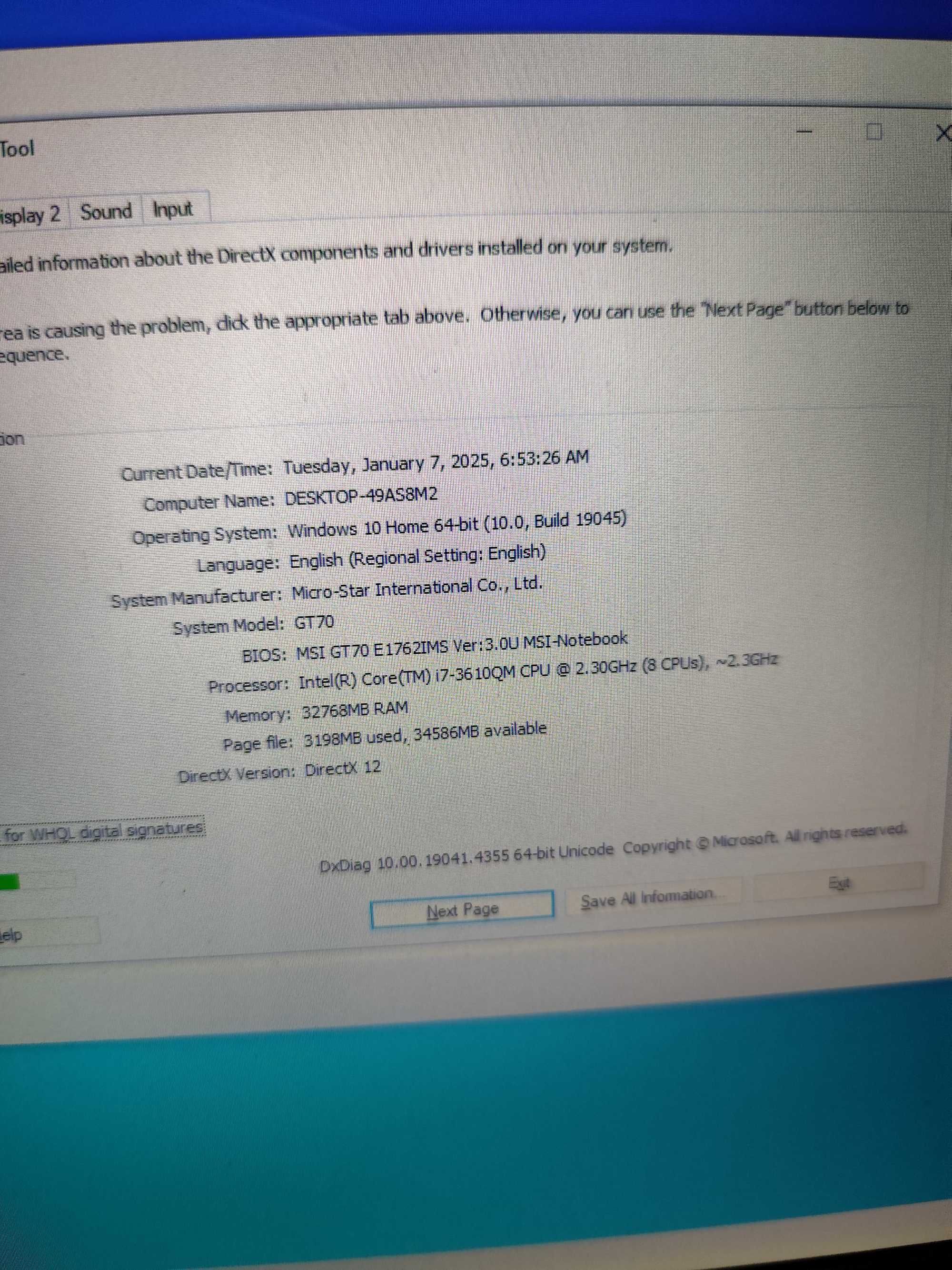Laptop MSI Dynaudio