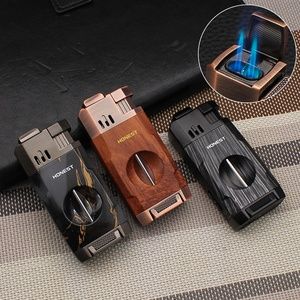 Запалка за пури с вградена резачка и поставка Honest (двоен джет)