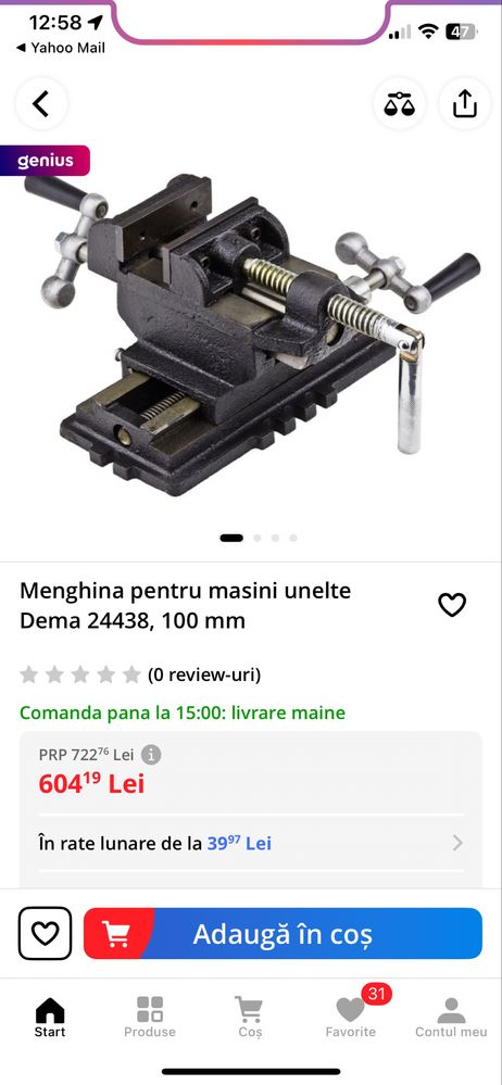 Menghina pentru mașini unelte - 100 mm
