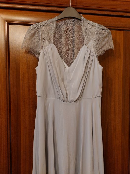 Rochie de ocazie, babydoll, decolteu in V si insertii  dantela