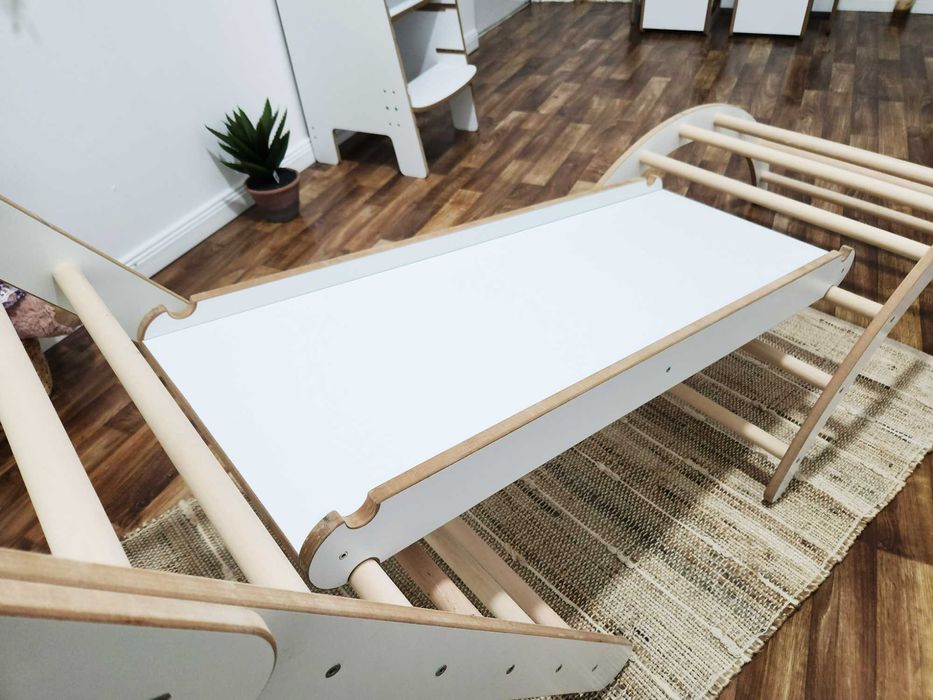 4in1 Montessori Triunghi mare Pikler de catarare +tobogan+ arc+ perna