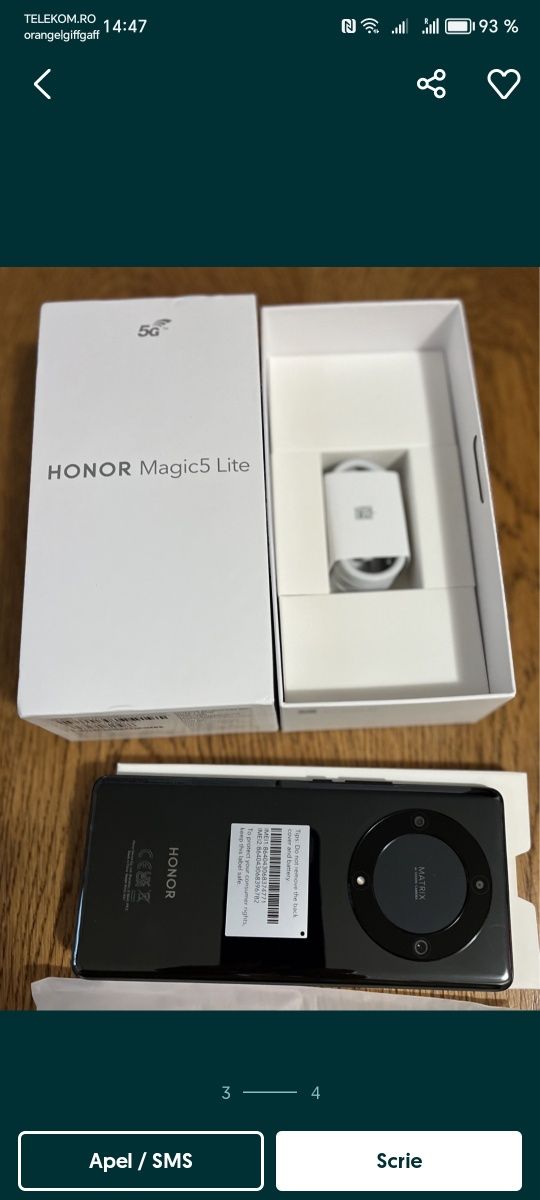 Honor Magic 5lite 5G full box ca NOU