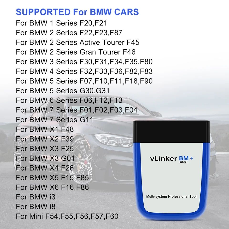 Vlinker Bluetooth iOS și Android BimmerCode și BimmerLink Diagnoza BMW