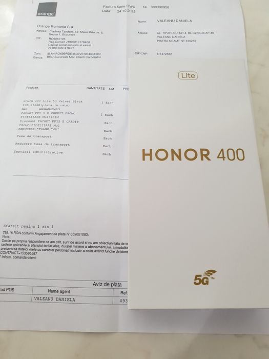 Vand tel Honore 400