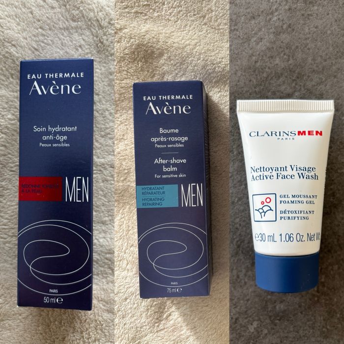 Мъжка козметика Clarins и Avene