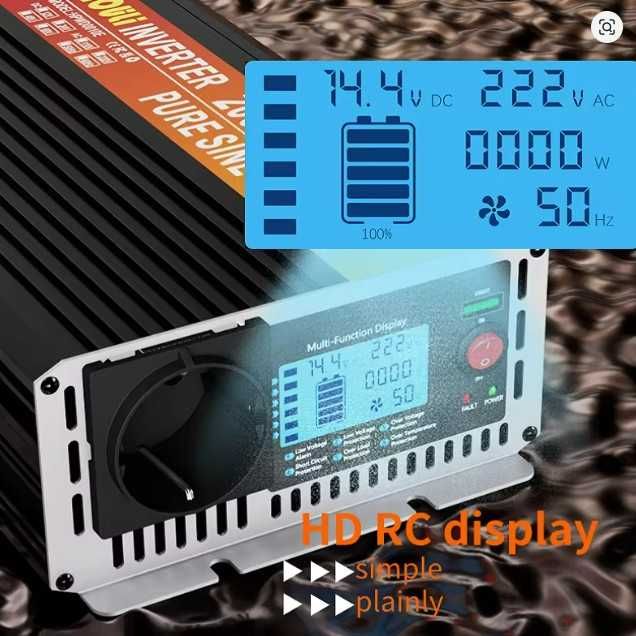 Invertor Houli 12V 6000W Sinus pur cu telecomanda si priza USB