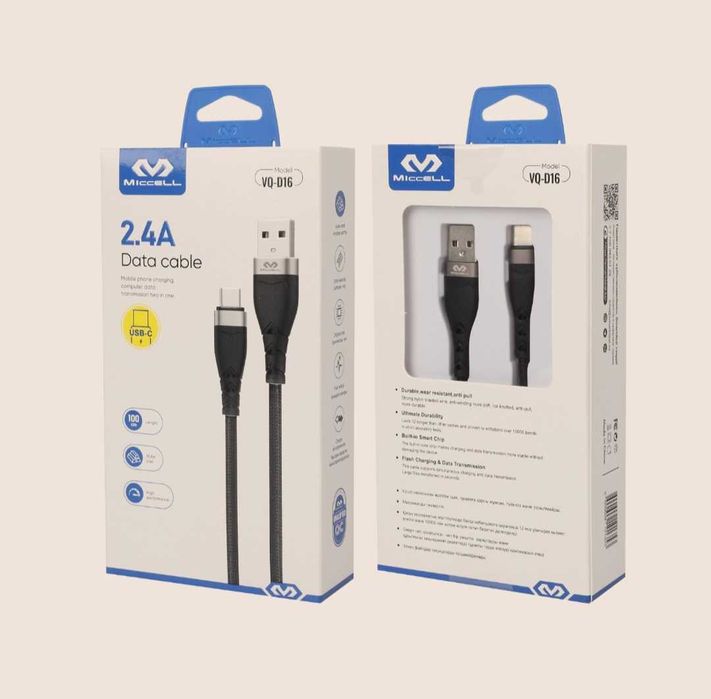 Кабель зарядки Miccell VQ-D16 For Type-C