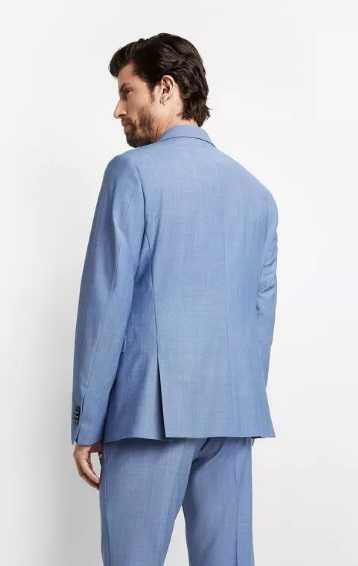 Sacou blazer slim 46 S premium Cinque NOU lana respirabila bleu ciel