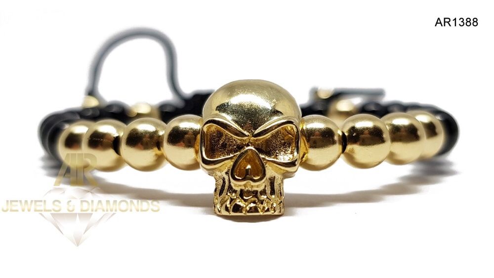 Bratara Aur 14 K Skull Collection ARJEWELS(AR1388)