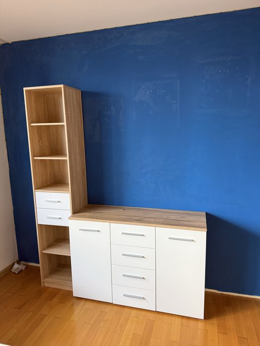 Спален комплект – гардероб, спалня с нощни шкафчета и скрин