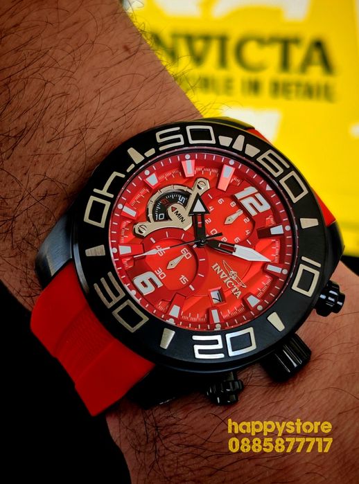 INVICTA Pro Diver Red 50 mm, Инвикта нов ръчен часовник