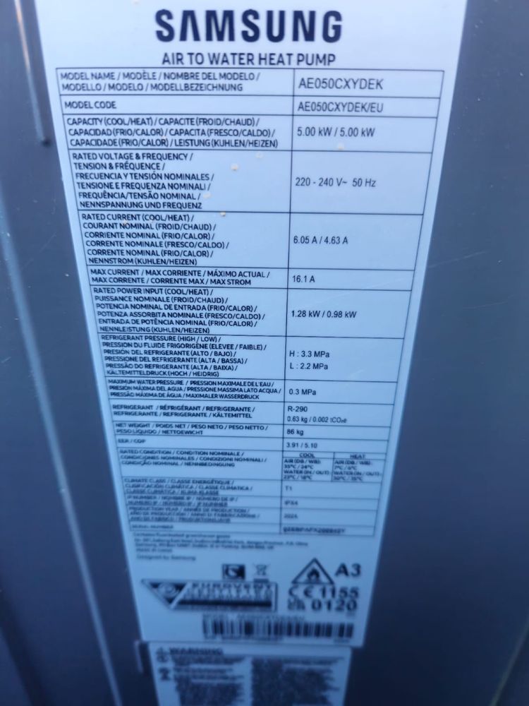 Pompa de caldura Samsung R290 2024