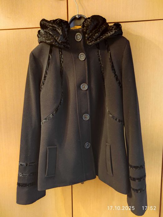 НОВО дамско луксозно турско палто ЧЕРНО р. М, СУПЕР евтино!