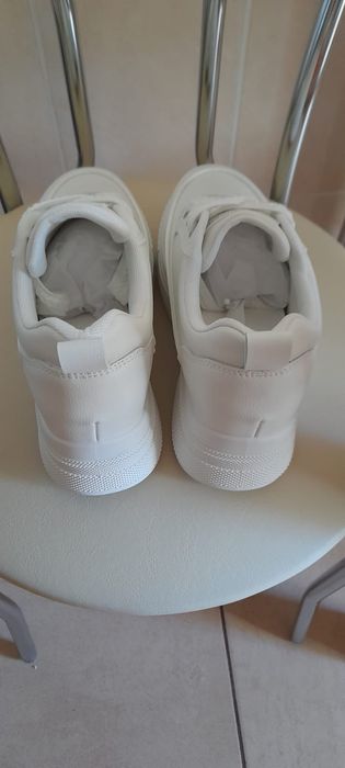 Adidasi Albi cu platforma