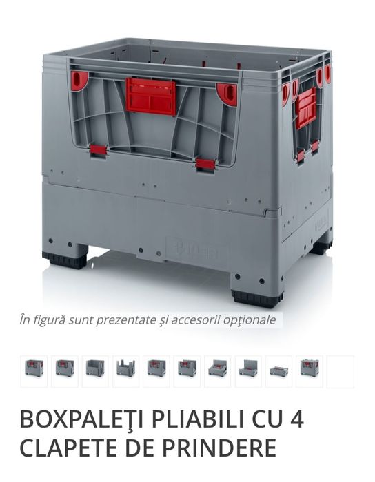 Box paleți pliabil stoc 50 buc