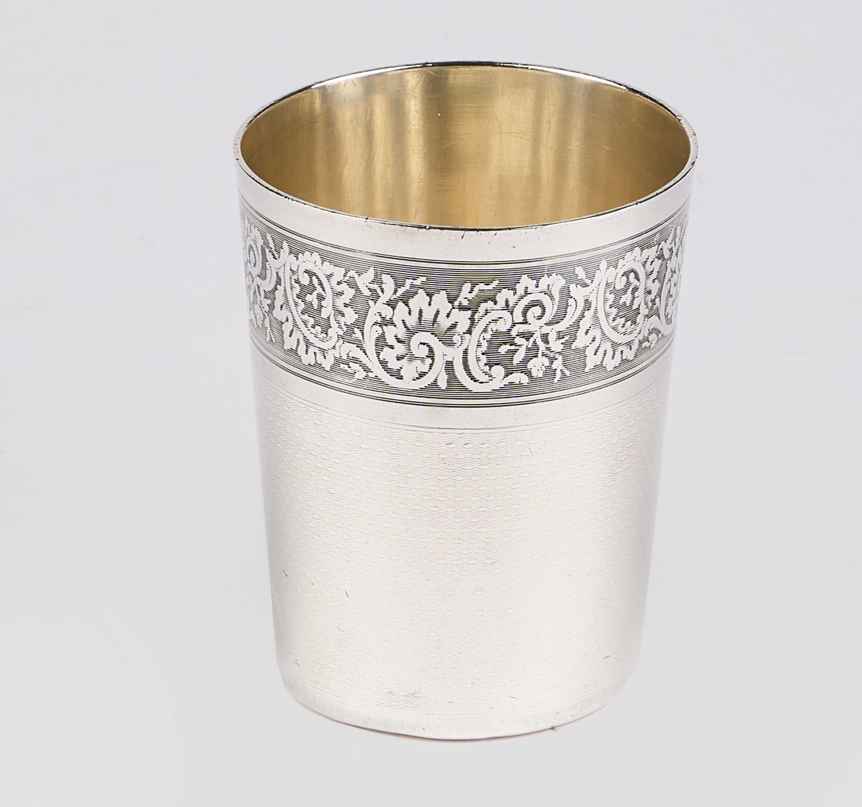 Pahar din argint 950,gravat model guilloche,capacitate 210ml argint.ro