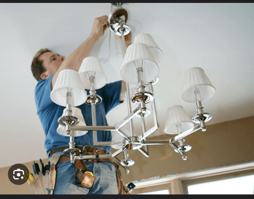 Установка люстра