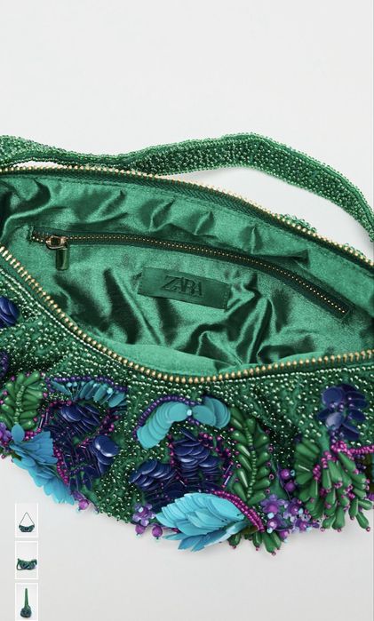 Чанта за рамо с мъниста Zara