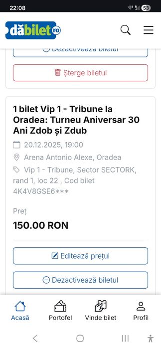 Două bilete ZDOP ȘI ZDUP - 20 DECEMBRIE 2025