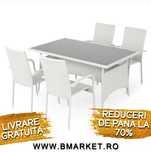 Set mobilier gradina/terasa 4 scaune și masa 150 x 90 Bej OFERTA