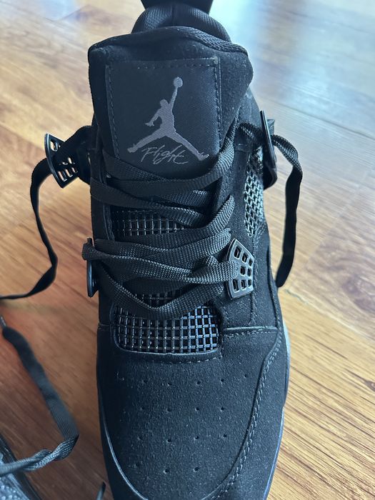 Мъжки,зимни кецове Jordan в черно,обърната кожа