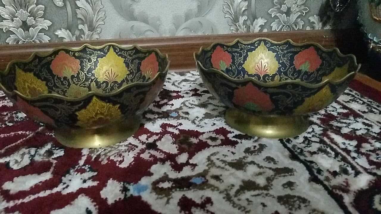 Фруктовница из латуни 70-х годов     антиквариат