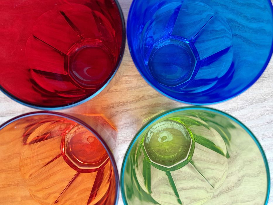 16 pahare colorate pentru apa,limonada,365ml