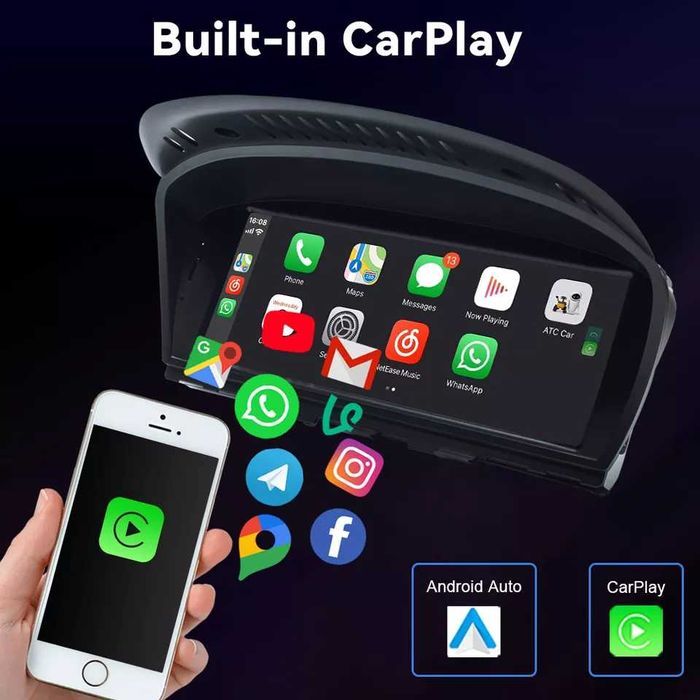 Navigatie Bmw E60 E61 E90 4/8 GB RAM Android 14 Carplay CAMERA MONTAJ