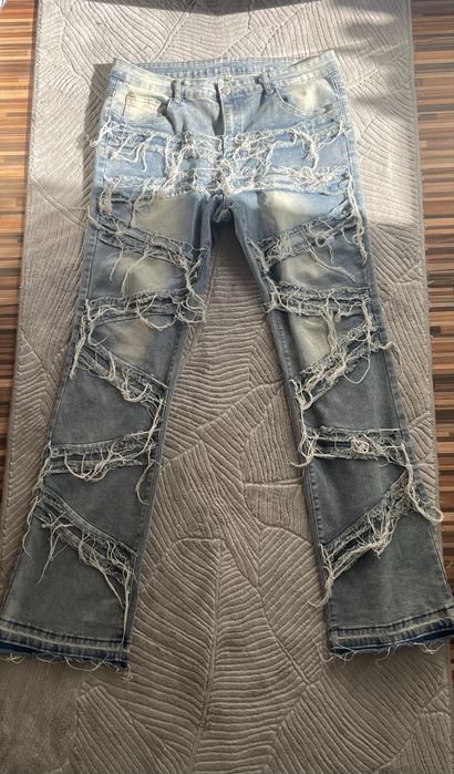 Blugi Albastrii Flared (nu balenciaga rick owens chrome hearts amiri)