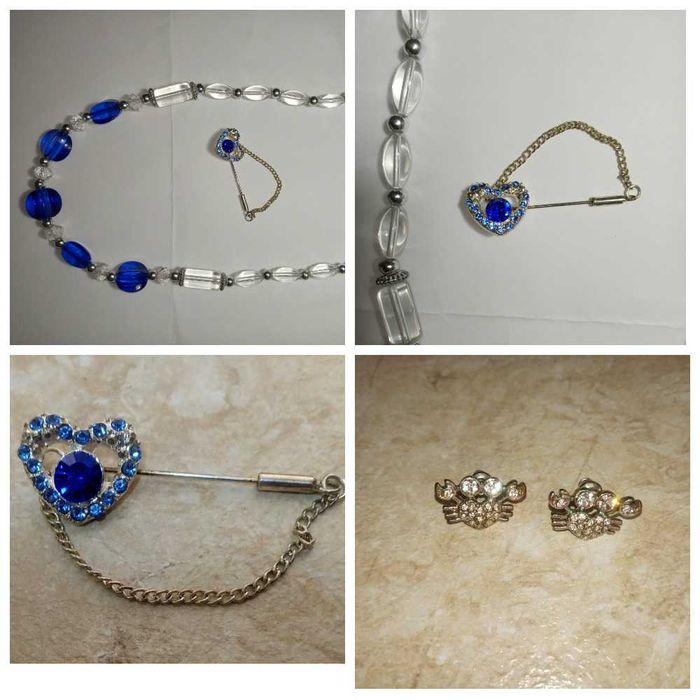 Украшение ожерелье, серьги и брошь.Цена 80 тыс за все