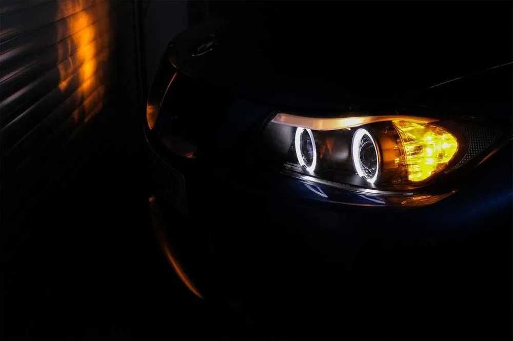 SET Faruri Tuning cu lupa si angel eyes pentru BMW E90,E91