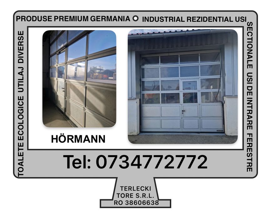 USA SECTIONALA INDUSTRIALA poarta hala garaj H 380 x L 390 Hormann