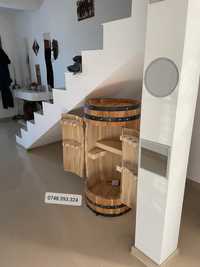 Minibar bar lemn  masiv  raft vin