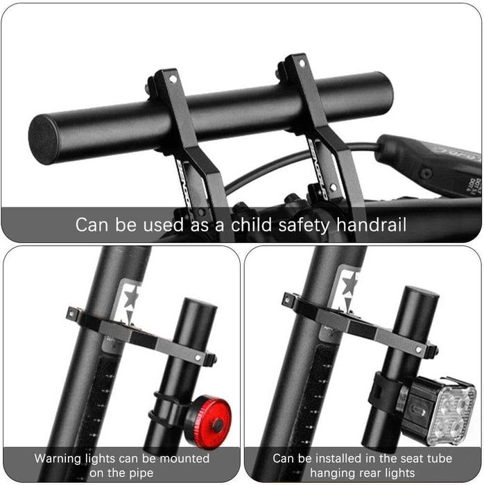 Extensie ghidon bicicleta sau trotineta 20 cm 2 prinderi & cheie Allen