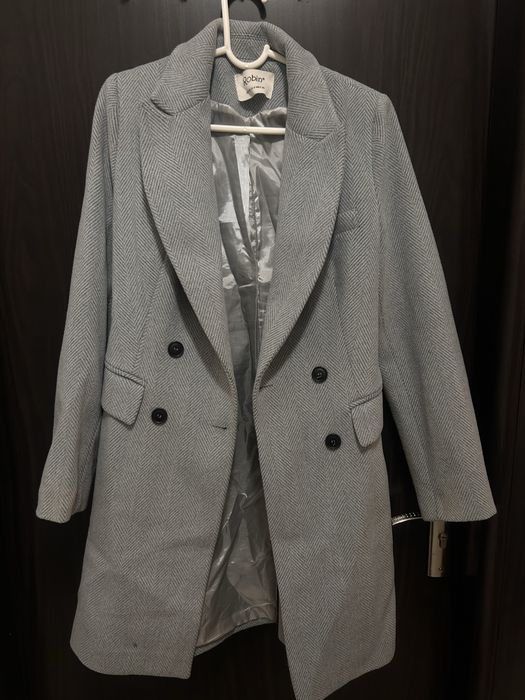 Синьо дамско  палто