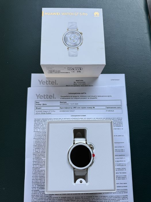 НОВ Huawei Watch GT 5 Pro 42мм. White 24м. ГАРАНЦИЯ